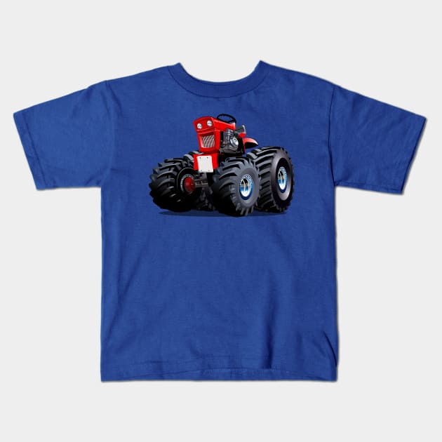 Cartoon Tractor Kids T-Shirt by Mechanik